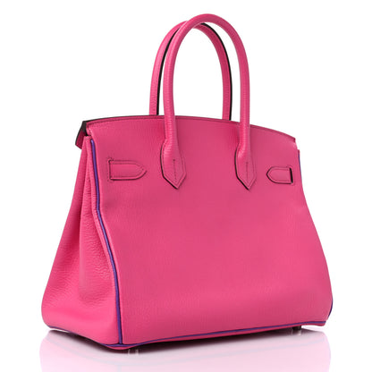 Hermes Chevre Mysore Horseshoe Birkin 30 Rose Tyrien Parme 3 of 13