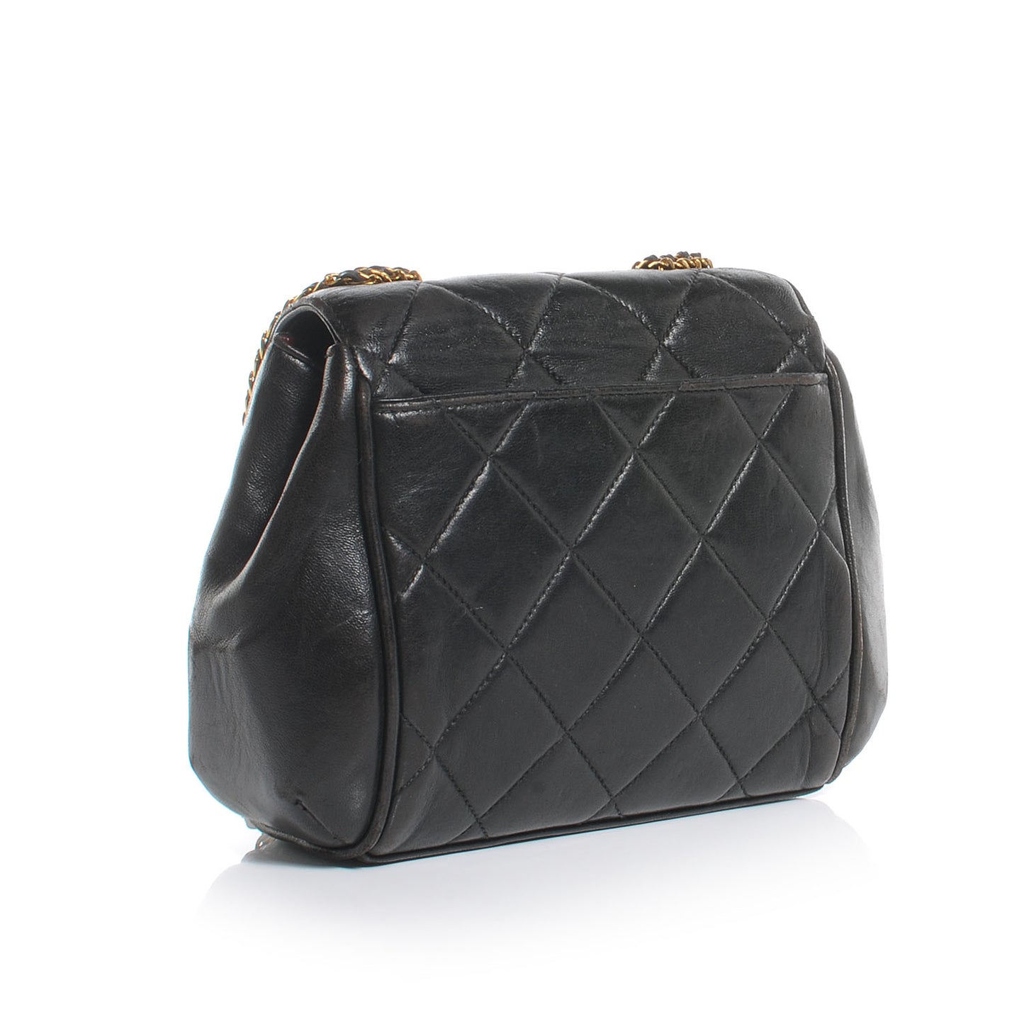 Lambskin Quilted 4 Chain Mini Flap Black