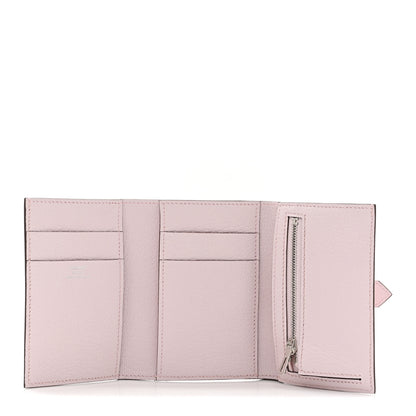 Hermes Chevre Mysore Tri-Fold Compact Bearn Wallet Rose Darling 5 of 7