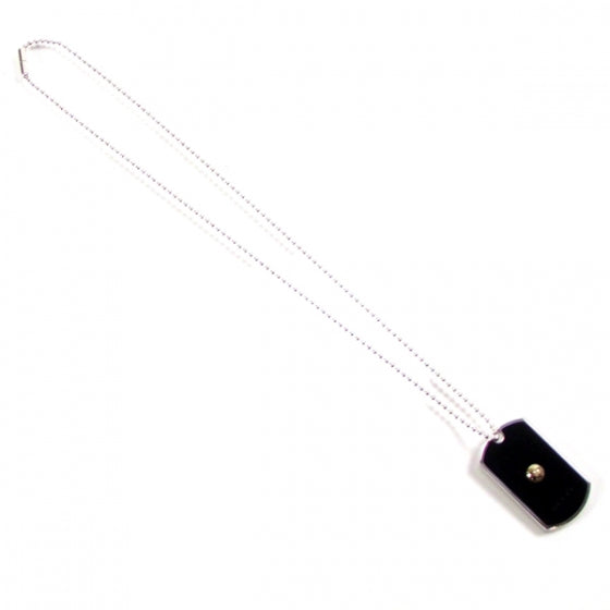 Stainless Steel 18K Yellow Gold Grammy Award Dog Tag Necklace