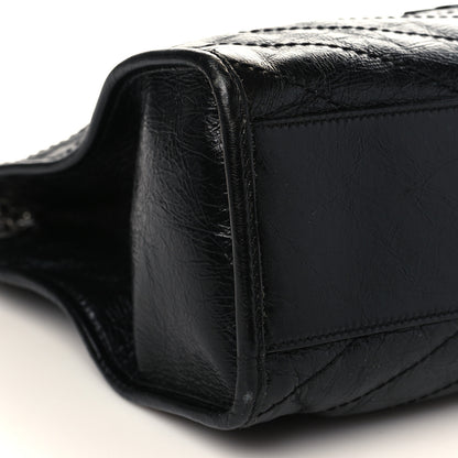 Saint Laurent Crinkled Calfskin Matelasse Monogram Medium Niki Shopper Tote Black 8 of 9