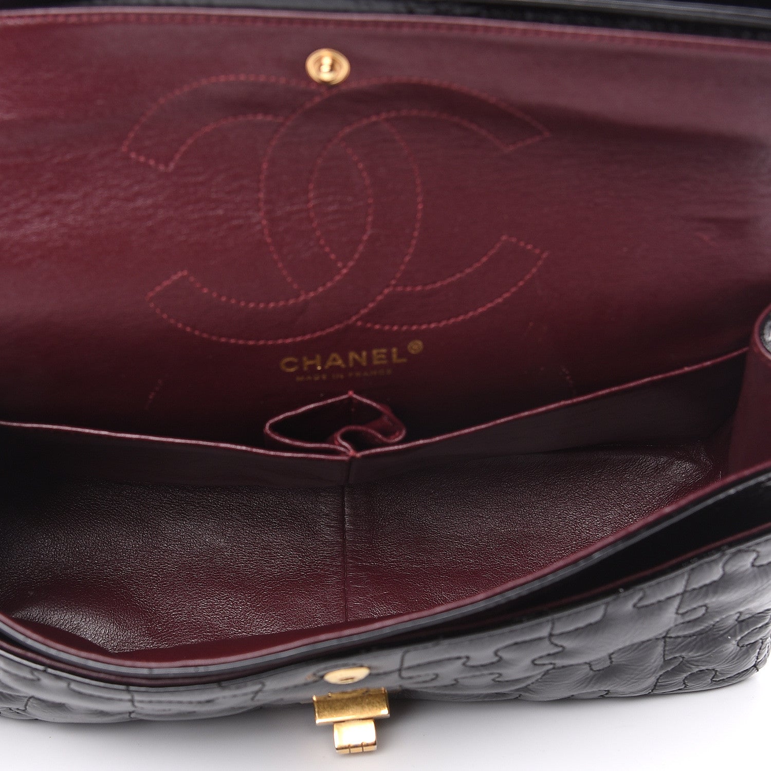 Chanel Crackled Patent Calfskin Puzzle 2.55 Reissue 226 Flap Black 5 of 13