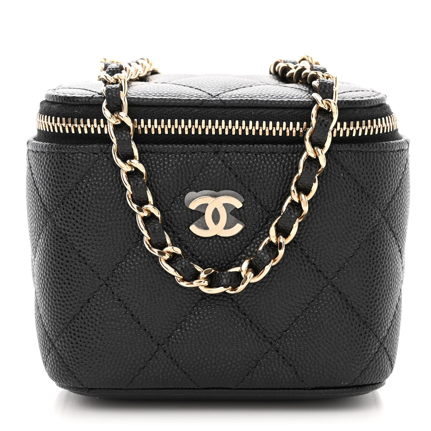 Chanel Caviar Quilted Mini Vanity Case With Chain Black 1 of 10
