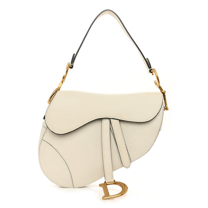 Christian Dior Grained Calfskin Saddle Bag White 1 of 12