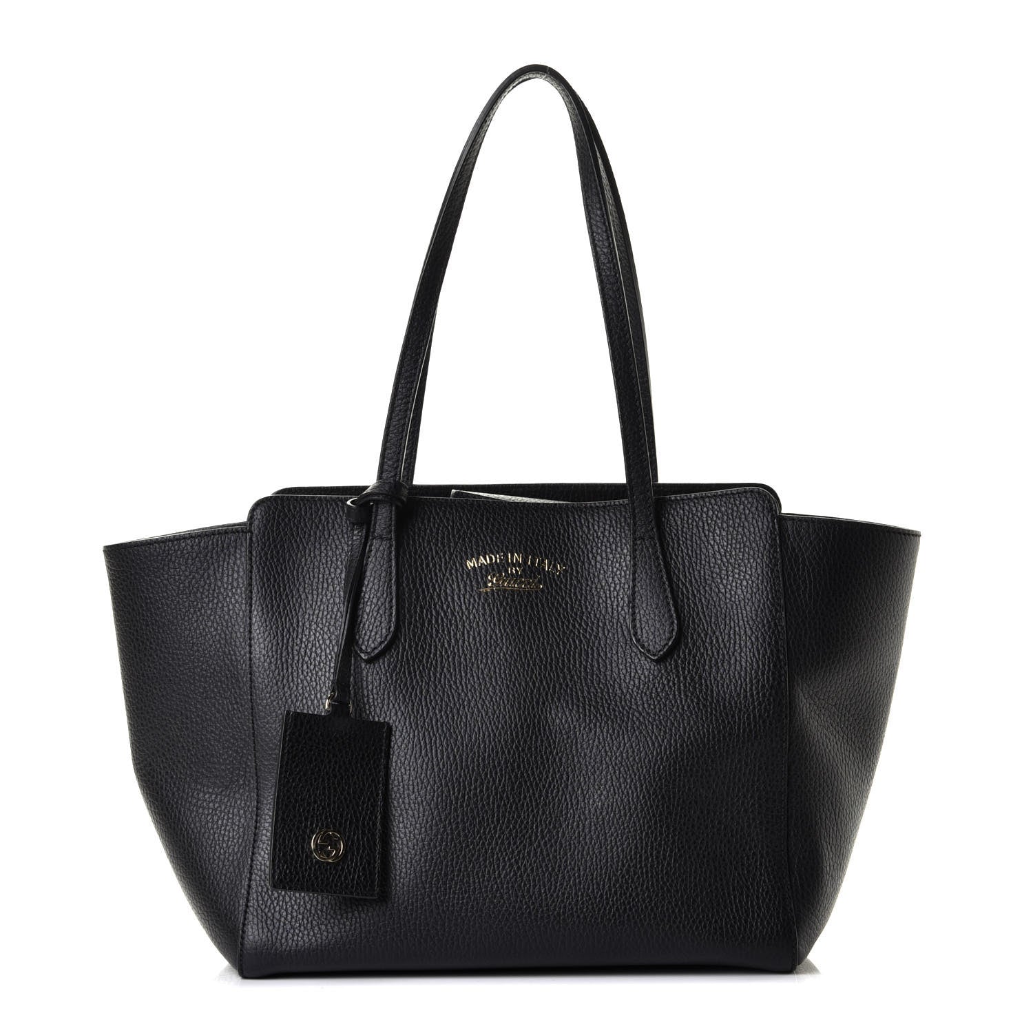 Gucci Pebbled Calfskin Small Swing Tote Black 1 of 4