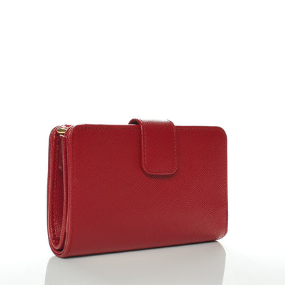 Prada Saffiano Compact Wallet Fuoco 3 of 6