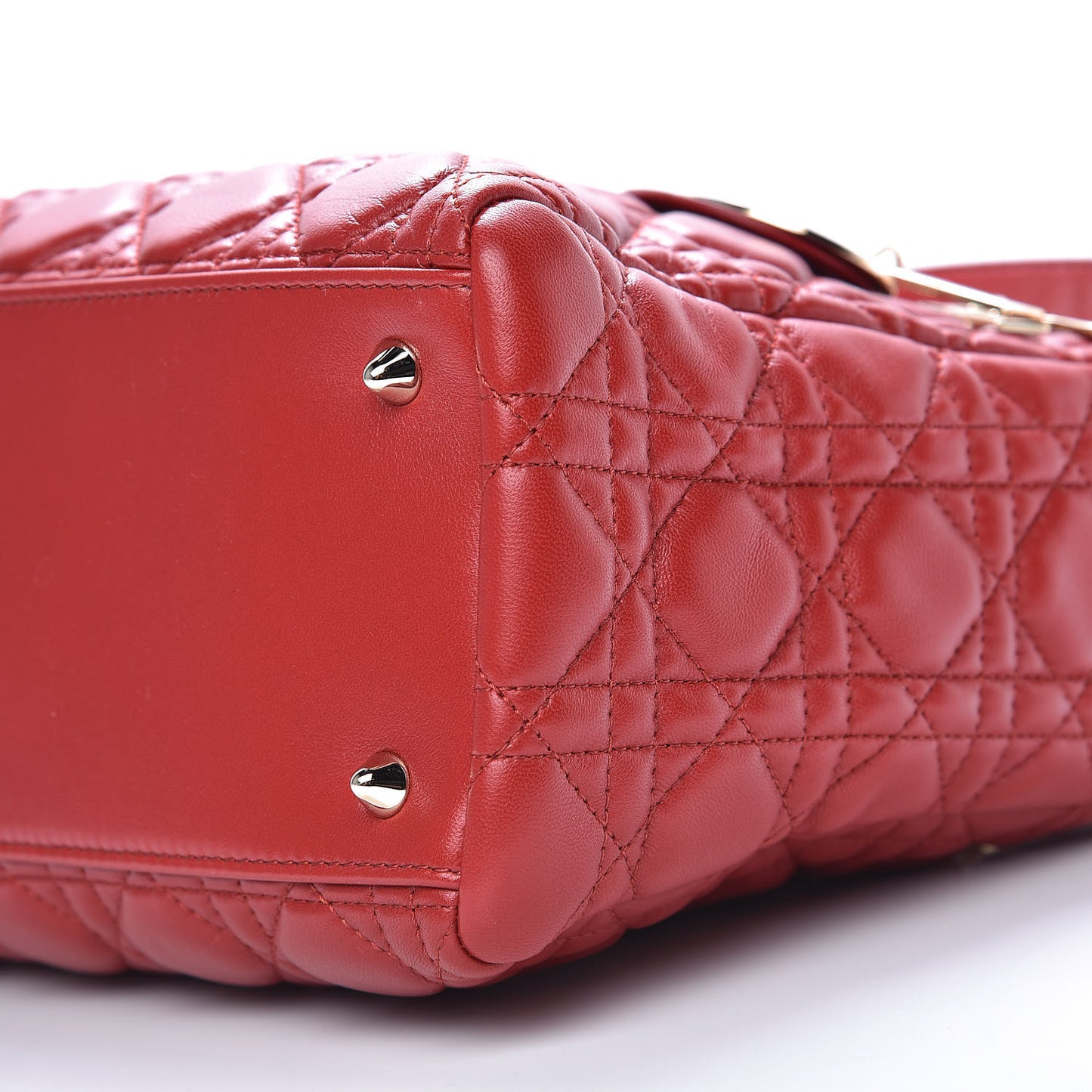 Lambskin Cannage Medium Lady Dior Red