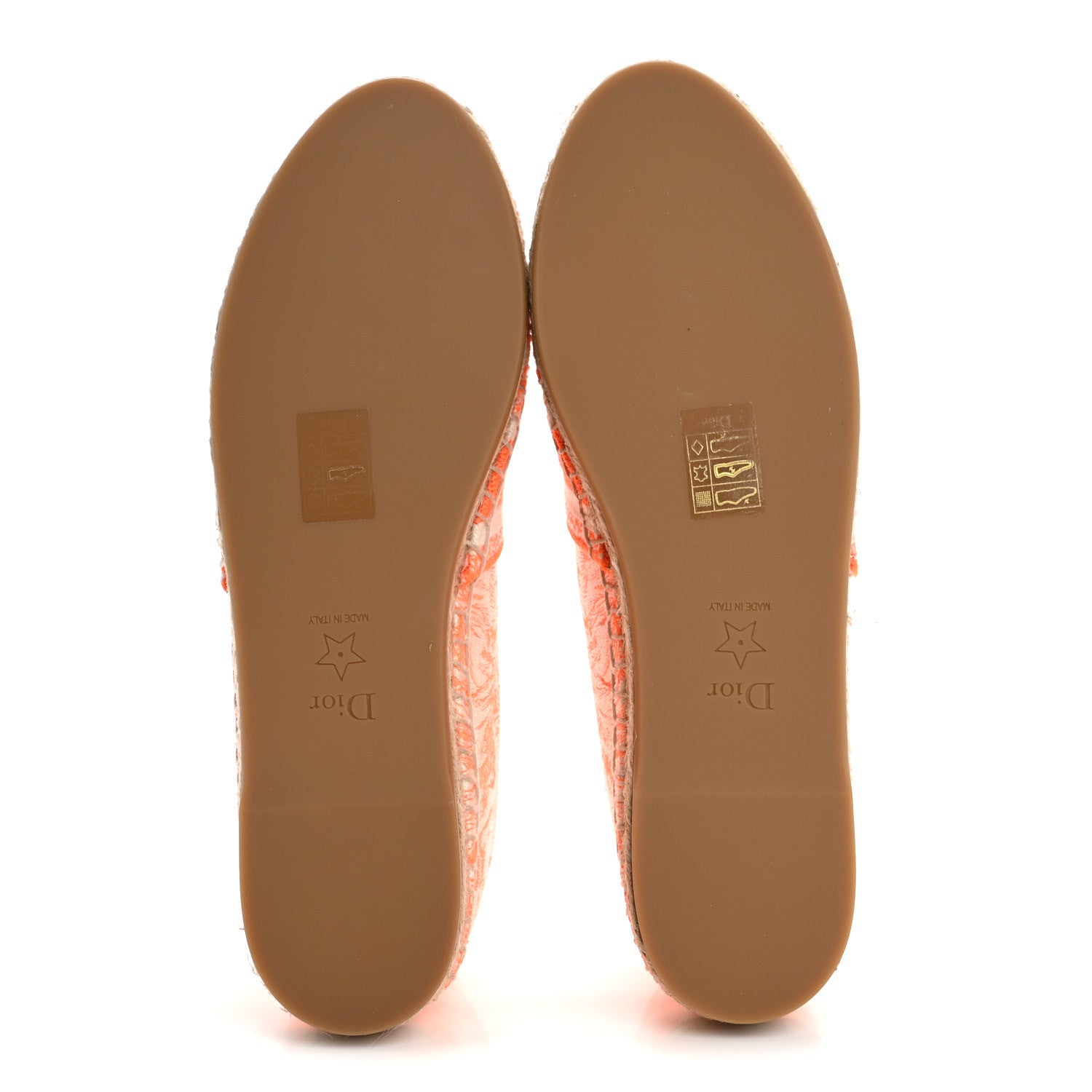 Christian Dior Embroidered Toile De Jouy Granville Espadrille 38 38 White Orange 5 of 9