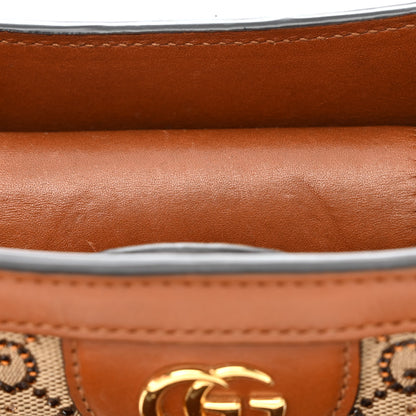 Gucci New Canvas Charisma Calfskin Crystal GG Monogram Mini Diana Tote Bag Camel Ebony 12 of 19