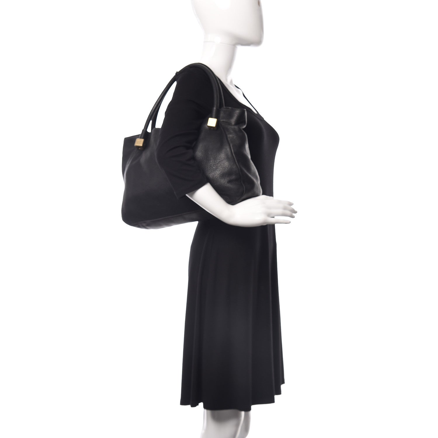 Chanel Grained Calfskin Shoulder Bag Black 2 of 9