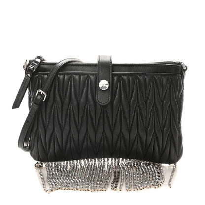 Miu Miu Nappa Matelasse Crystal Mini Crossbody Black 1 of 10