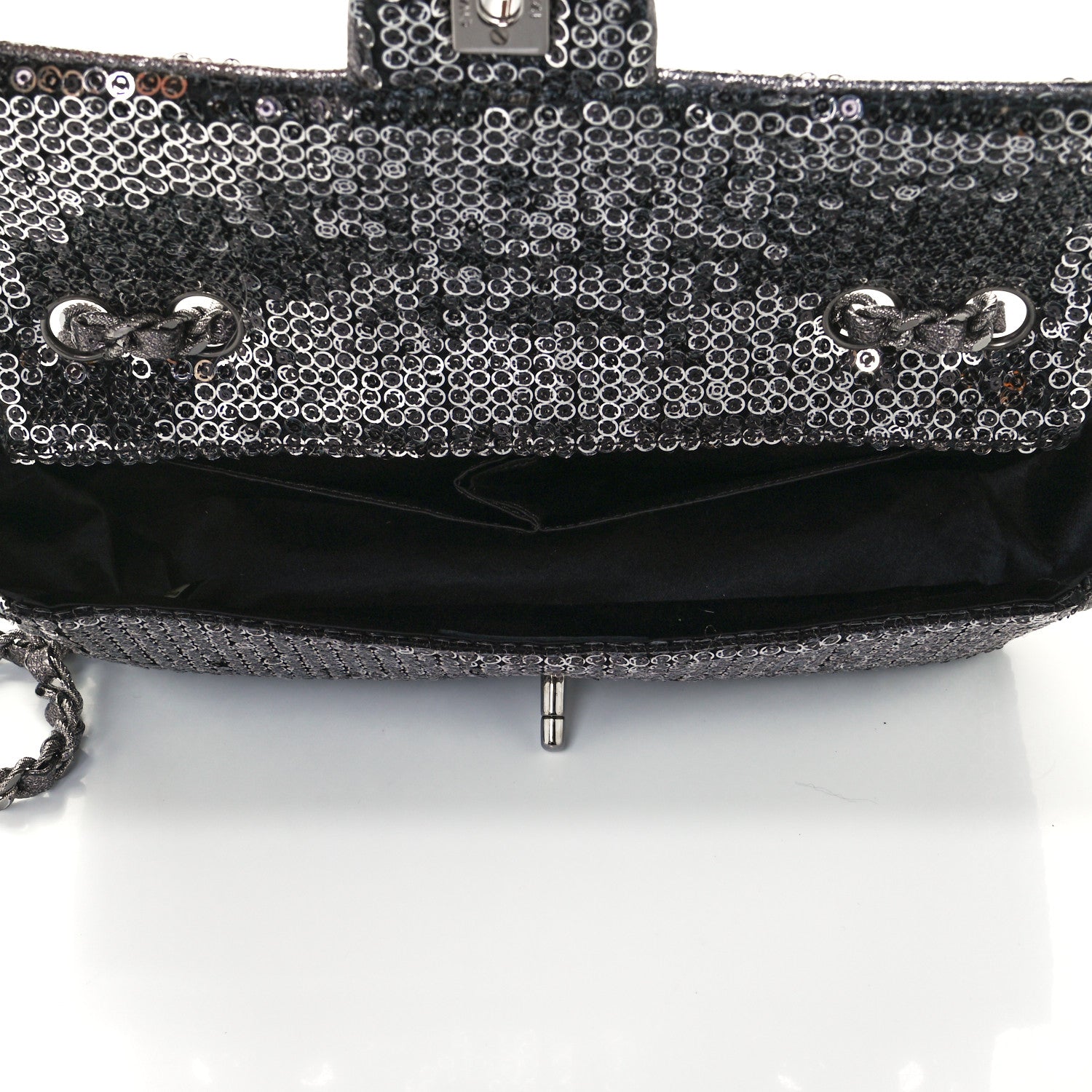 Chanel Sequin East West Flap Dark Silver 5 of 12