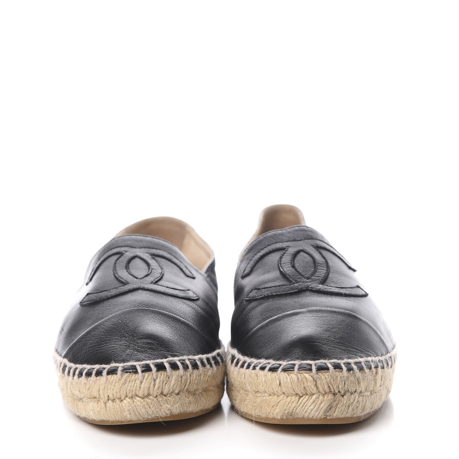 Chanel Lambskin CC Espadrilles 39 Black 2 of 12
