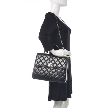 Chanel Lambskin Quilted Large Trendy CC Dual Handle Flap Bag Black 2 of 12