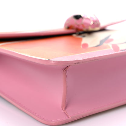 Bulgari Calfskin Printed Serpenti Forever Cinemania Crossbody Bag Flash Pink Multicolor 9 of 13
