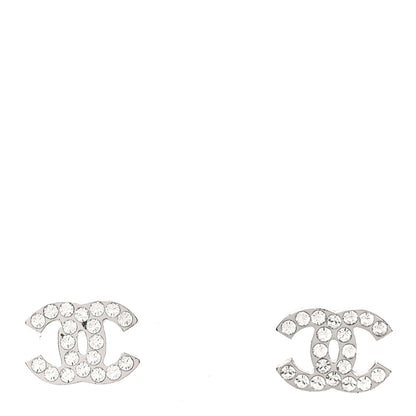Chanel Crystal CC Earrings Silver 5 of 12