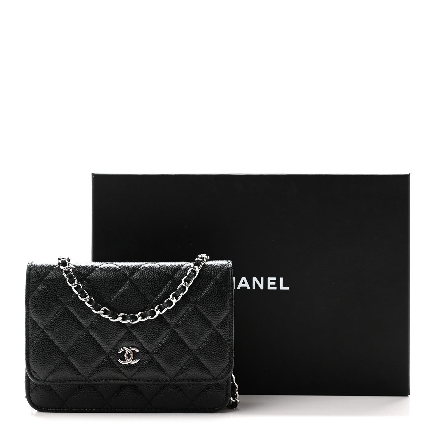Chanel Caviar Quilted Mini Wallet On Chain WOC Black 10 of 10