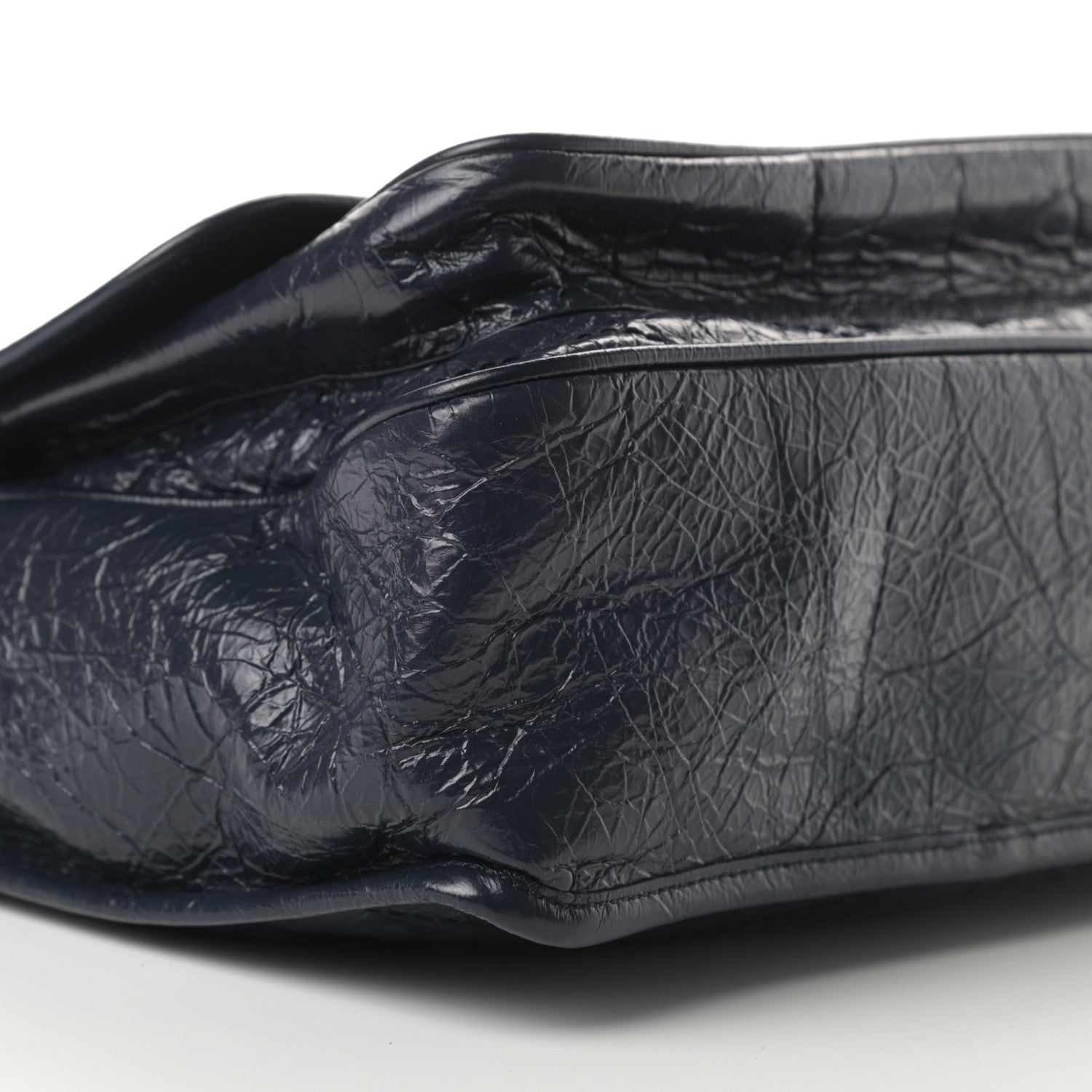 Saint Laurent Crinkled Calfskin Matelasse Monogram Medium Niki Chain Satchel Deep Marine 9 of 11