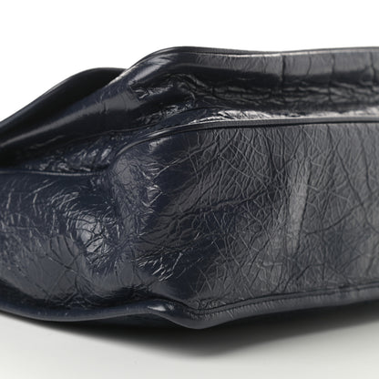Saint Laurent Crinkled Calfskin Matelasse Monogram Medium Niki Chain Satchel Deep Marine 9 of 11
