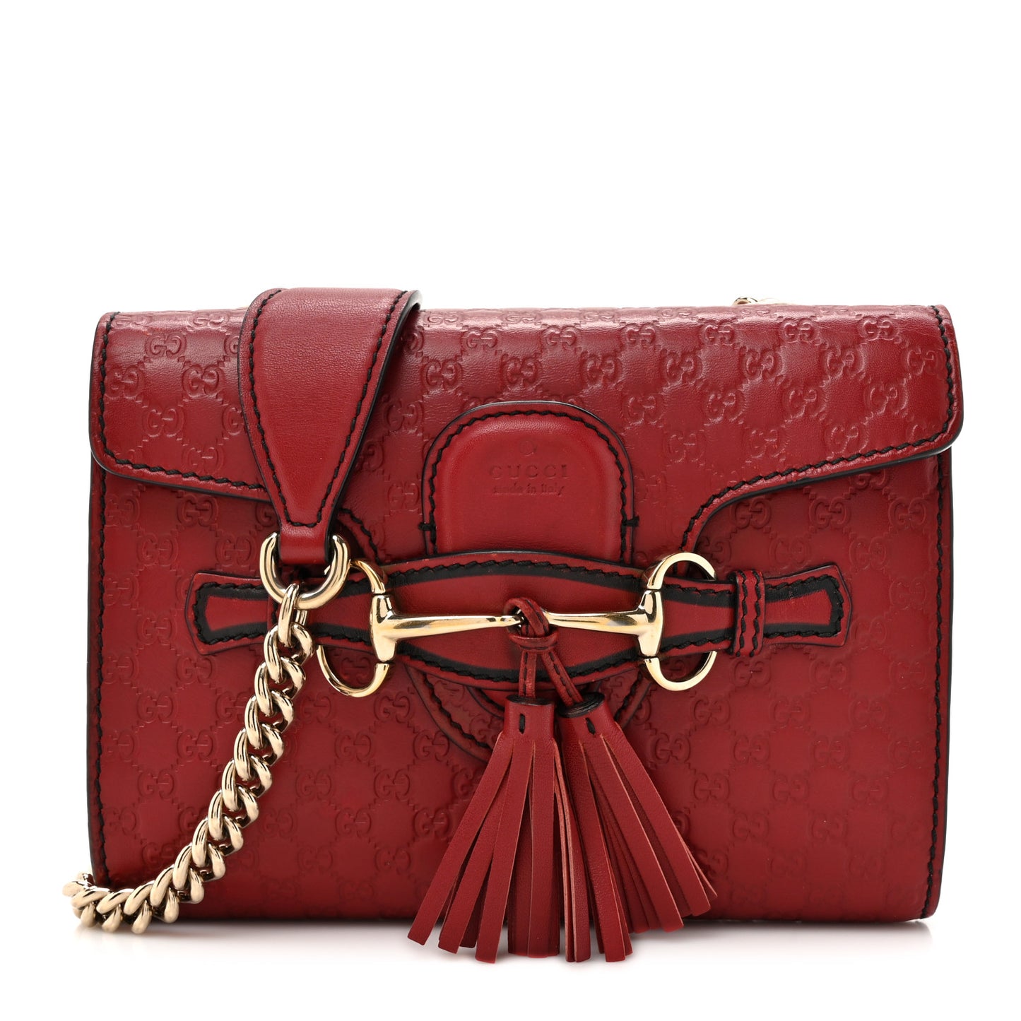 Soft Microguccissima Mini Emily Chain Shoulder Bag Rosso