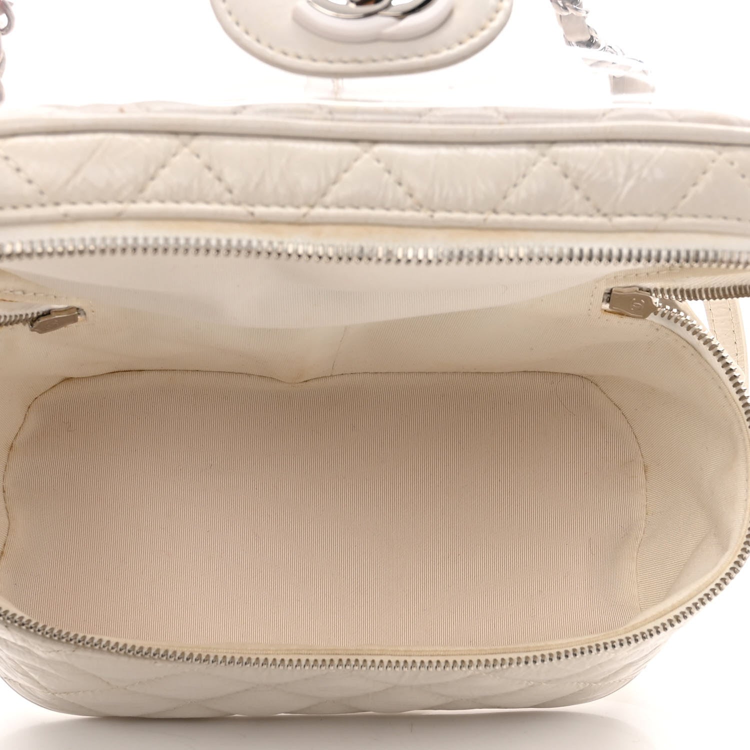 Chanel Crumpled Calfskin PVC Quilted Backpack White 6 of 12