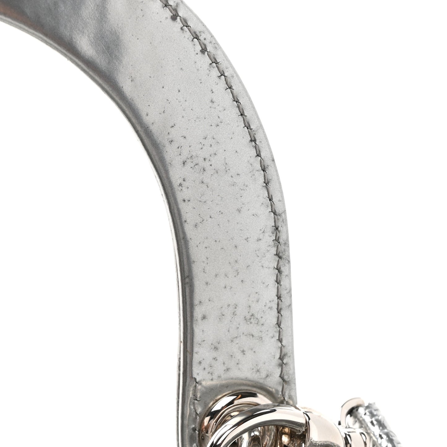 Metallic Patent Micro-Cannage Medium Lady Dior Silver
