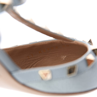 Valentino Garavani Pebbled Calfskin Rockstud Ankle Strap 65mm Pumps 38 Sky Sorbet 9 of 9