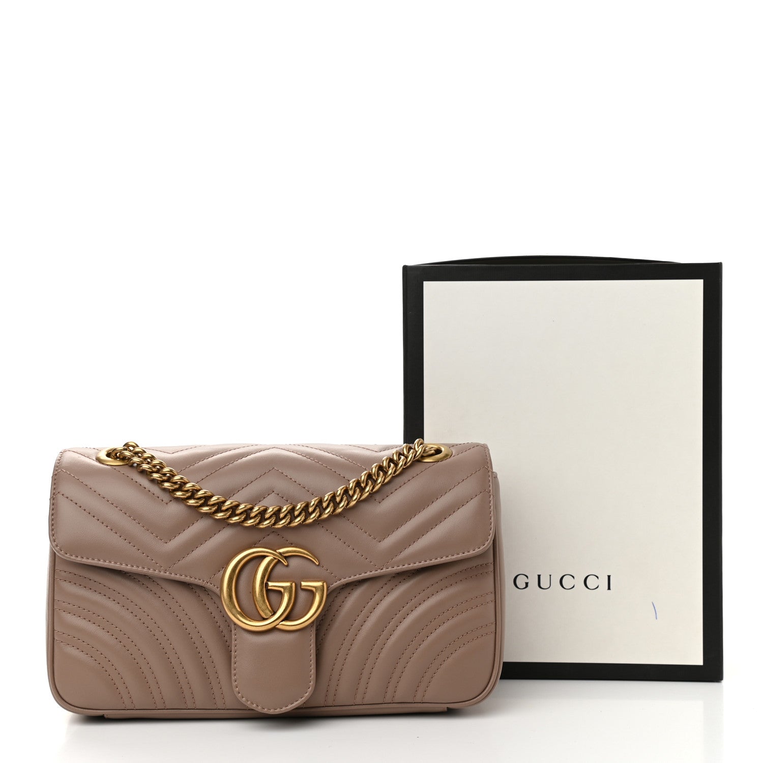 Gucci Calfskin Matelasse Small GG Marmont Shoulder Bag Porcelain Rose 11 of 11