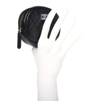 Chanel Lambskin Quilted Zip Around Classic Coin Purse Black 2 of 9