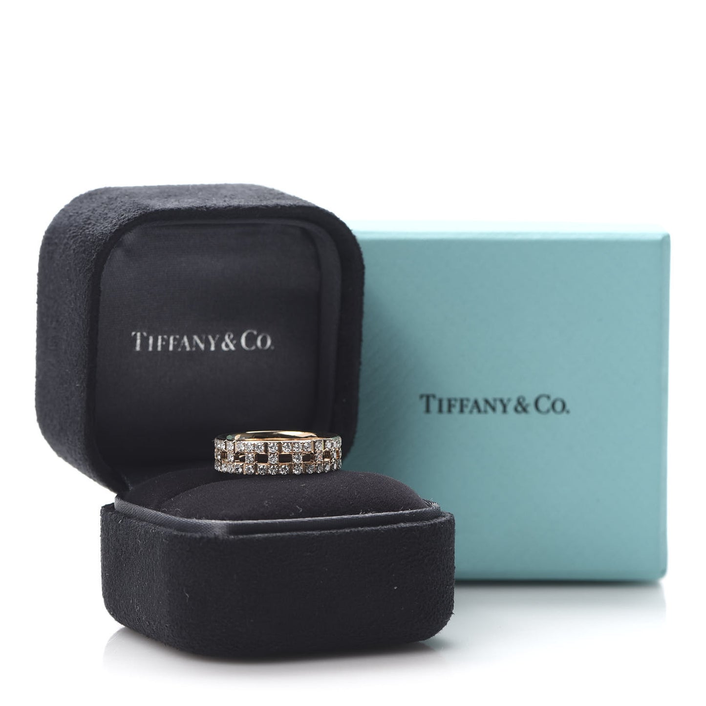 18K Rose Gold Diamond T True Wide Ring 56 7.5