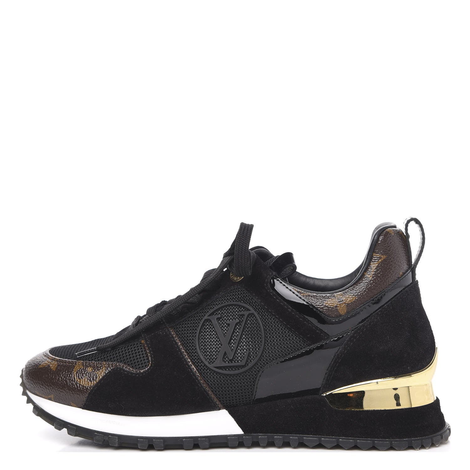 Louis Vuitton Suede Monogram Run Away Sneakers 36 Black 1 of 8