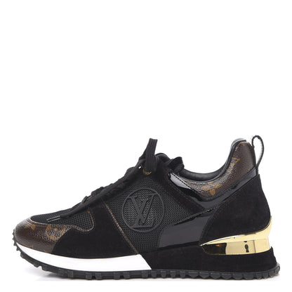 Louis Vuitton Suede Monogram Run Away Sneakers 36 Black 1 of 8
