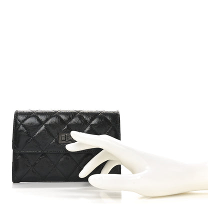 Chanel Shiny Calfskin Quilted Reissue Flap Card Holder Black 2 of 8