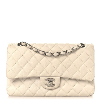 Chanel Caviar Quilted Medium Double Flap White 1 of 12
