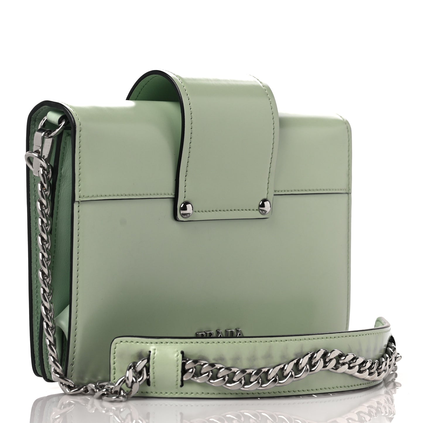 Spazzolato Soft Calfskin Plex Ribbon Bag Acqua