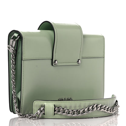 Prada Spazzolato Soft Calfskin Plex Ribbon Bag Acqua 2 of 7