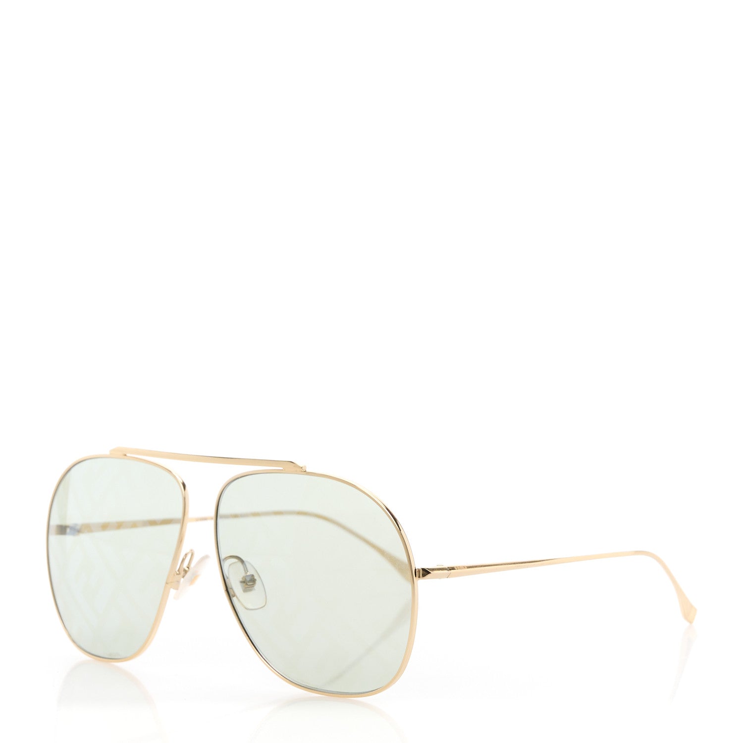 Fendi Metal Fendi Forever Aviator Sunglasses FF0407/G/S Gold 1 of 8