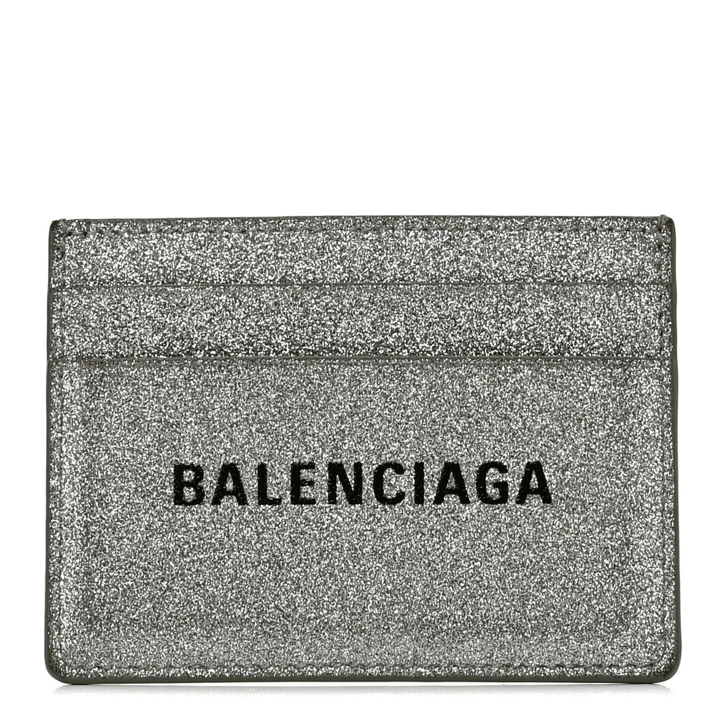 Glitter Calfskin Everyday Multi Card Case Silver