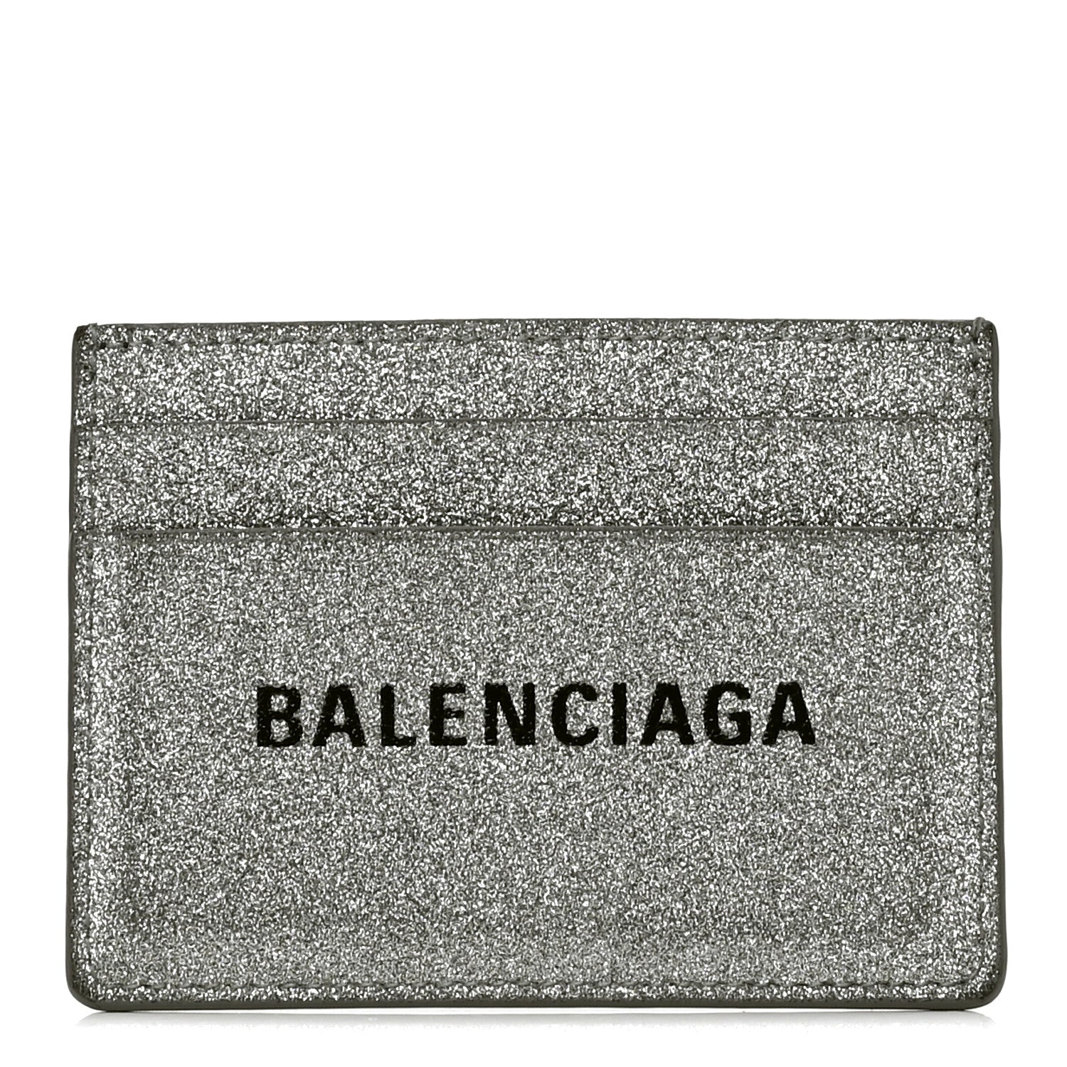 Balenciaga Glitter Calfskin Everyday Multi Card Case Silver 1 of 4