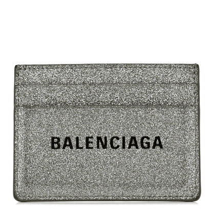Balenciaga Glitter Calfskin Everyday Multi Card Case Silver 1 of 4