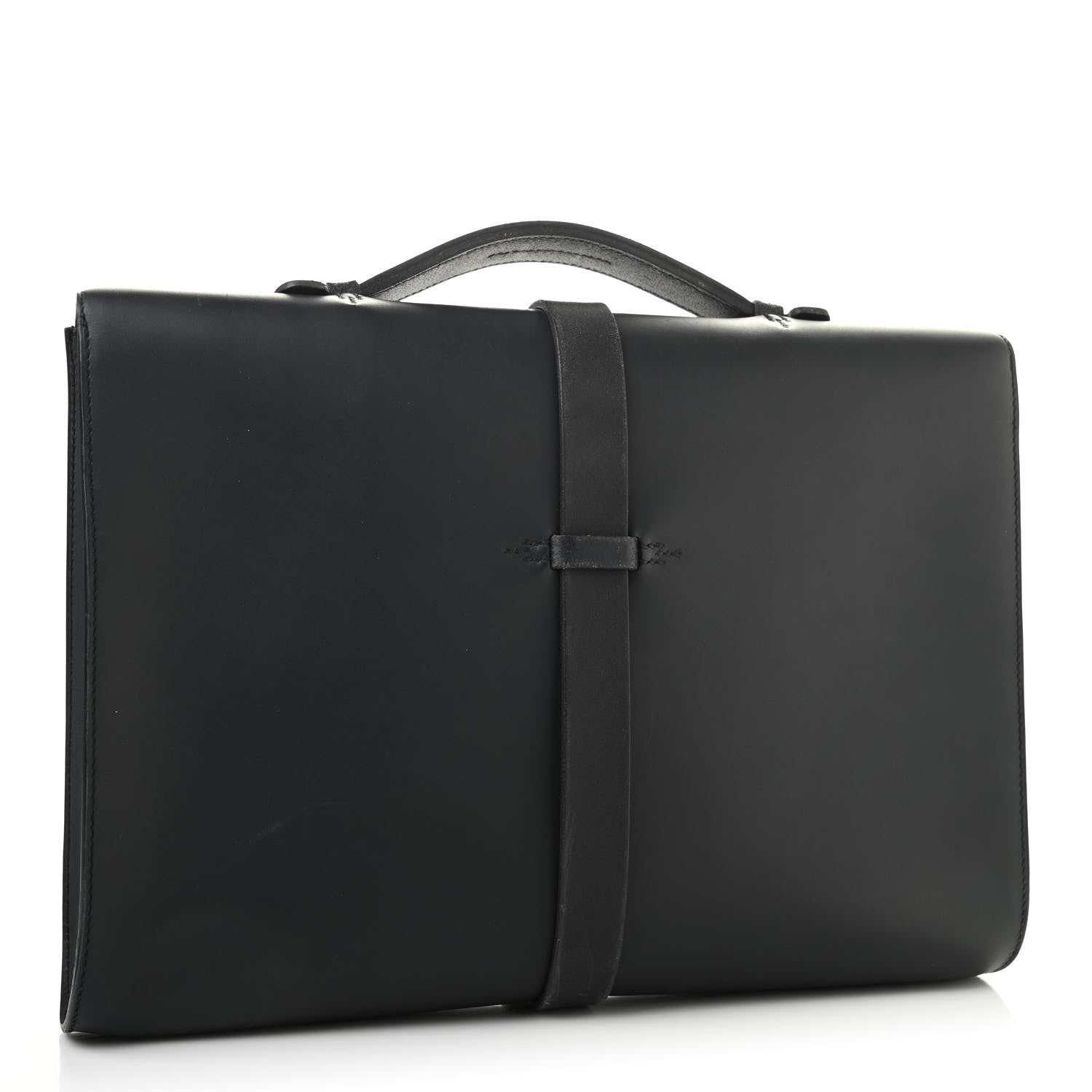 Hermes Sombrero Hunter Cowhide Etriviere II Meeting 38 Briefcase Black 3 of 20