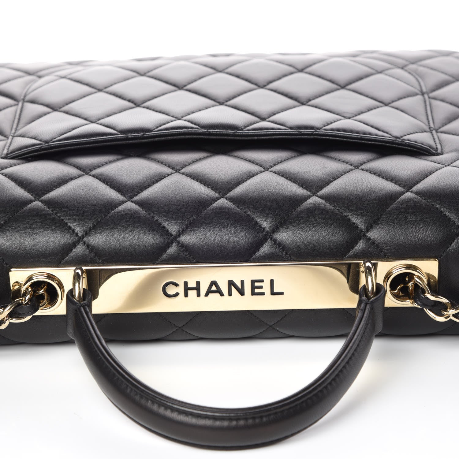 Chanel Lambskin Quilted Large Trendy CC Dual Handle Flap Bag Black 10 of 10