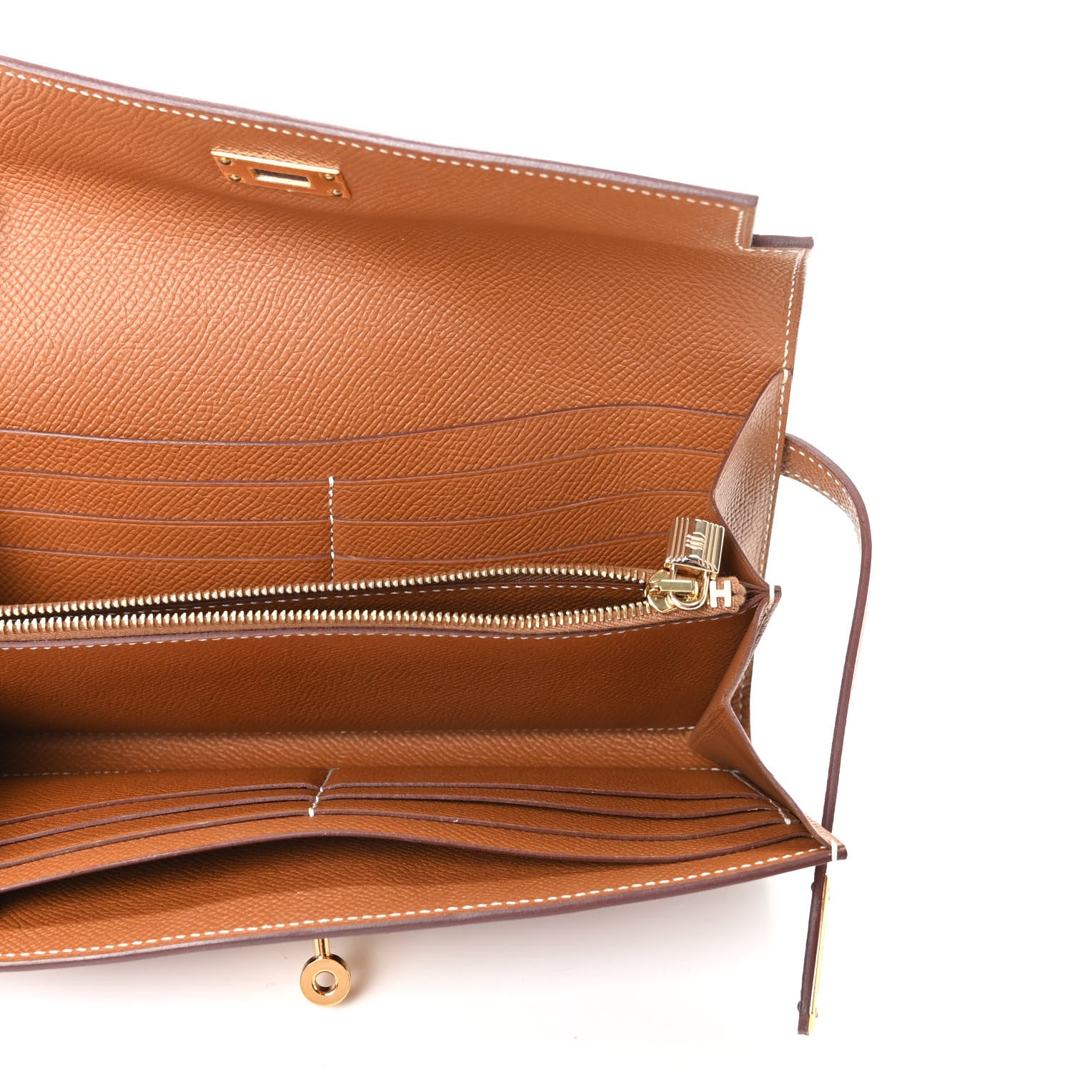 Hermes Epsom Kelly Longue Wallet Gold 5 of 6