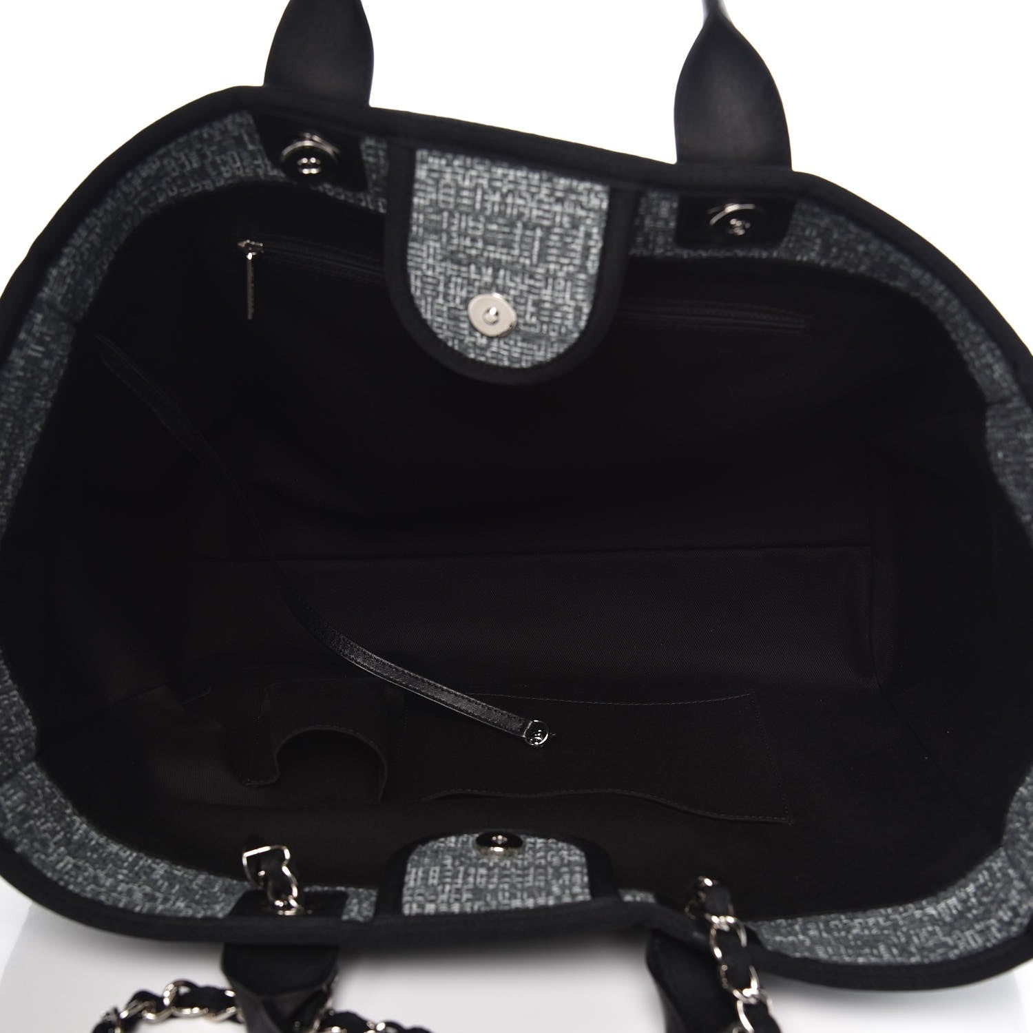 Chanel Canvas Large Deauville Tote Charcoal 6 of 9
