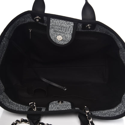 Chanel Canvas Large Deauville Tote Charcoal 6 of 9
