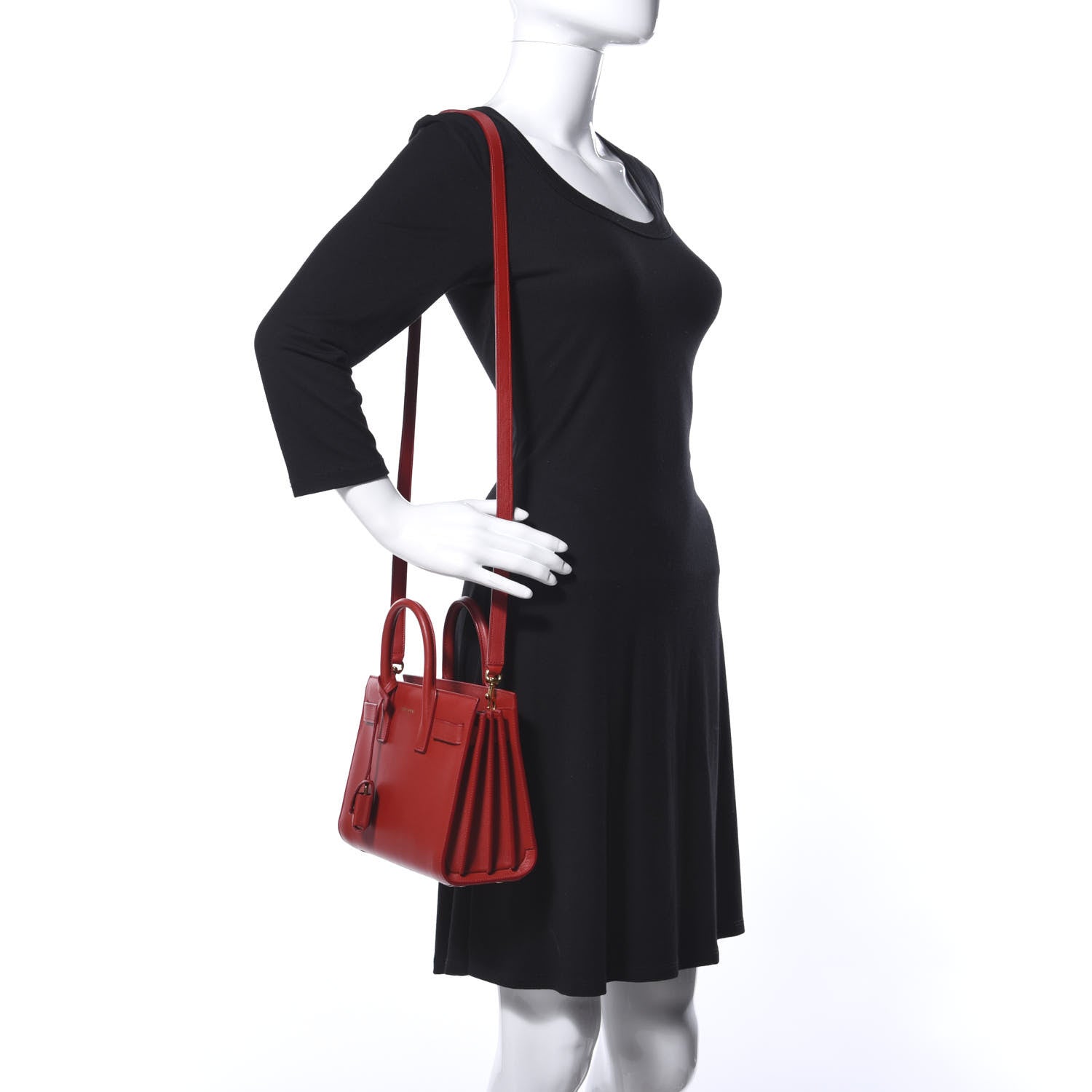 Saint Laurent Calfskin Nano Sac De Jour Lipstick Red 2 of 12