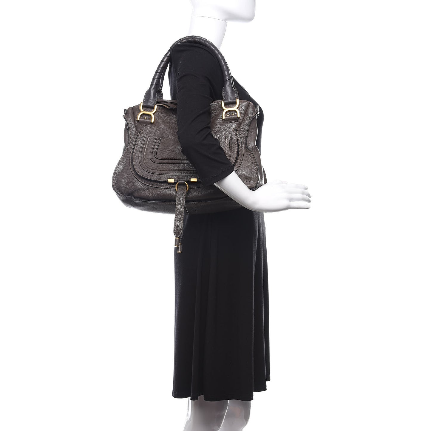 Calfskin Medium Marcie Satchel Ash