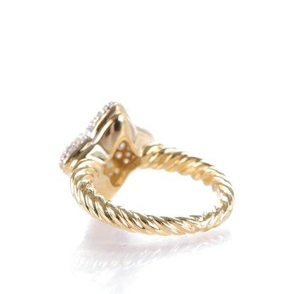 David Yurman 18K Yellow Gold Pave Diamond 15mm Quatrefoil Ring 50 5.5 3 of 5