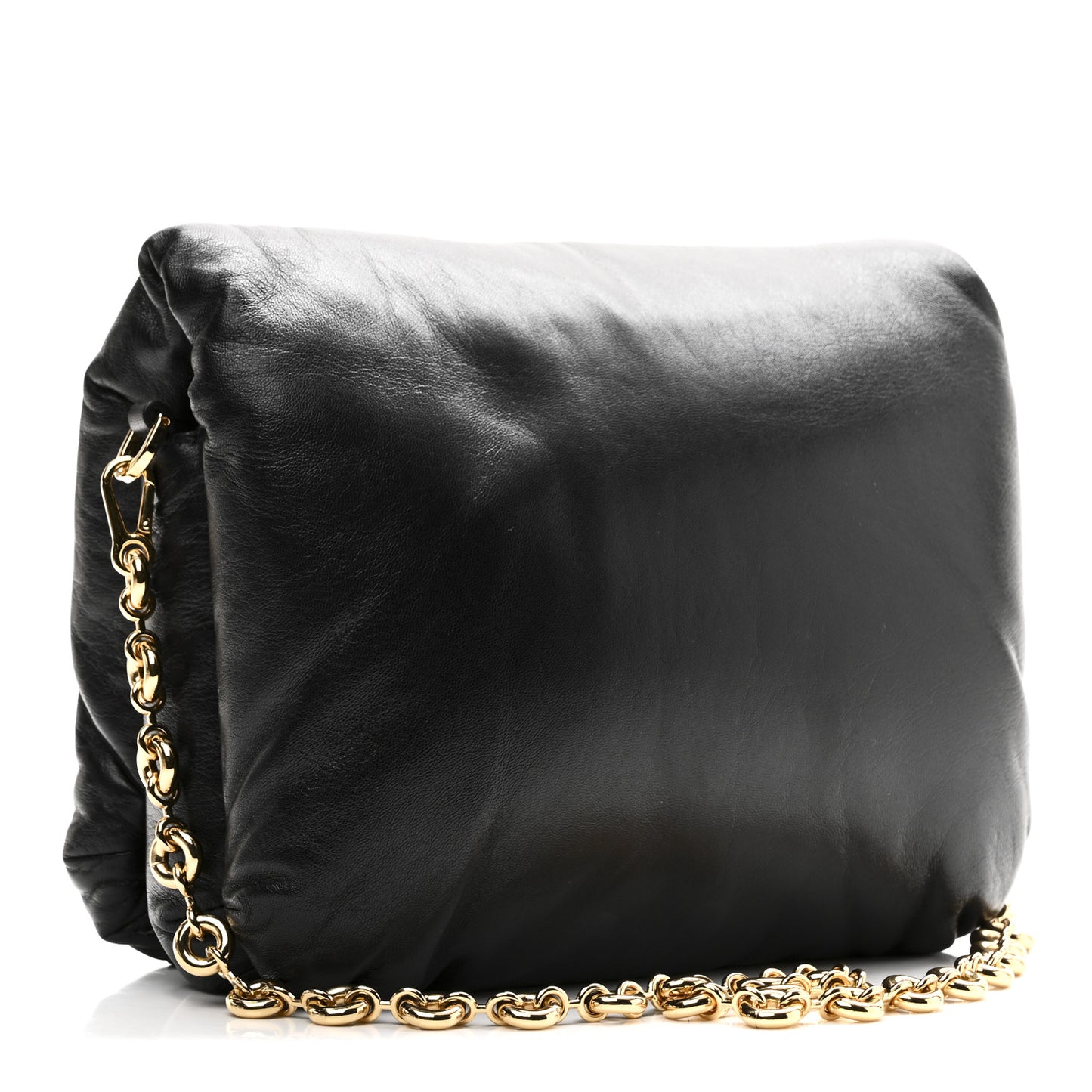 Lambskin Small Goya Puffer Bag Black