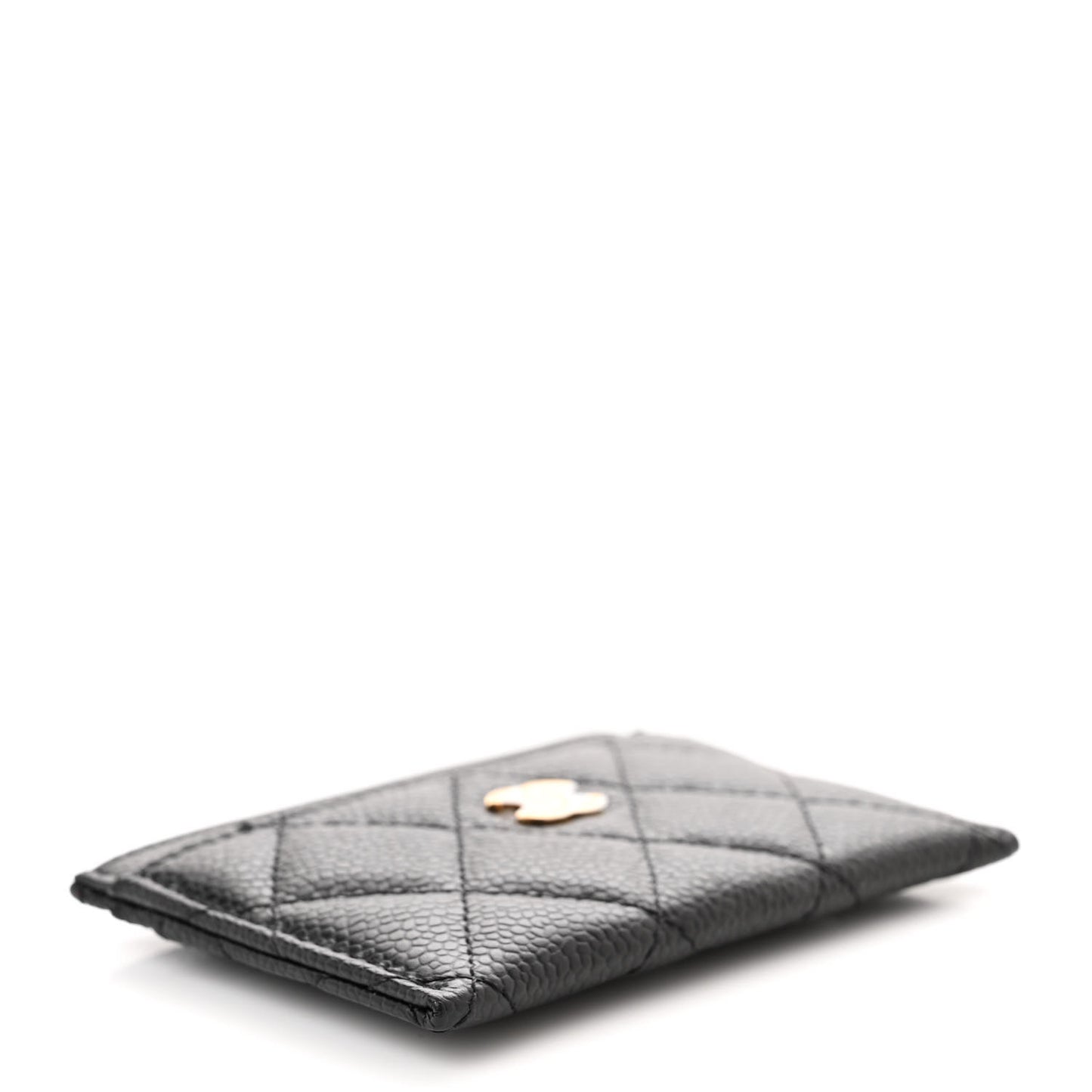Caviar Quilted Card Holder Black